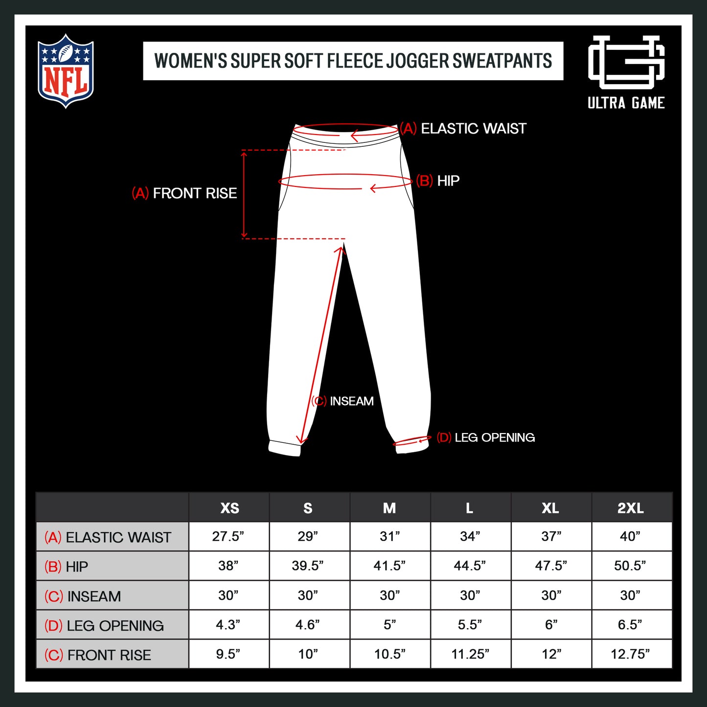 NFL Official Women's Super Soft Fleece Jogger Sweatpants|Pittsburgh Steelers