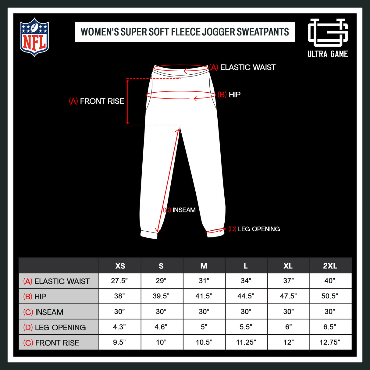 NFL Official Women's Super Soft Fleece Jogger Sweatpants|Pittsburgh Steelers