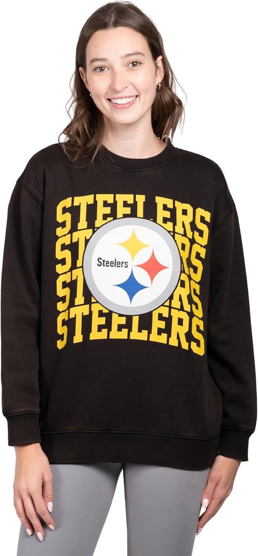 NFL Official Womens Super Soft Oversized Cozy Shirt|Pittsburgh Steelers