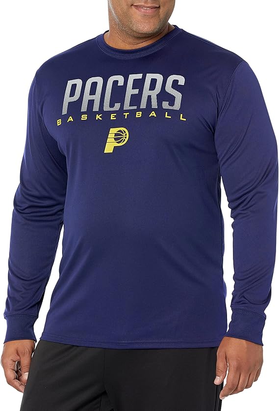 Ultra Game NBA Official Men's Super Soft Game Day Long Sleeve T-Shirt - Unisex, Indiana Pacers, Heather Charcoal|Indiana Pacers