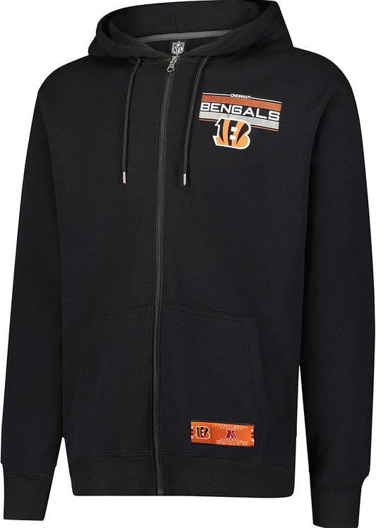 NFL Official Adults Super Soft Supreme Full Zip Hoodie Sweatshirt Jacket - Warm Polyester Blend - Unisex|Cincinnati Bengals