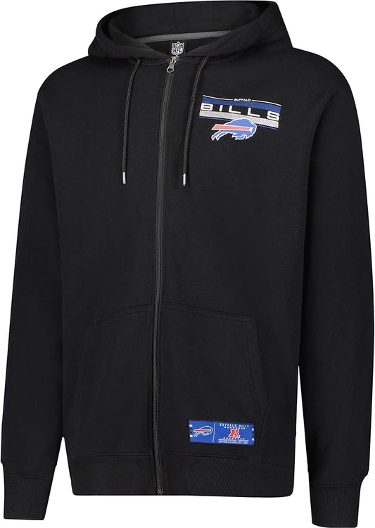 NFL Official Adults Super Soft Supreme Full Zip Hoodie Sweatshirt Jacket - Warm Polyester Blend - Unisex|Buffalo Bills
