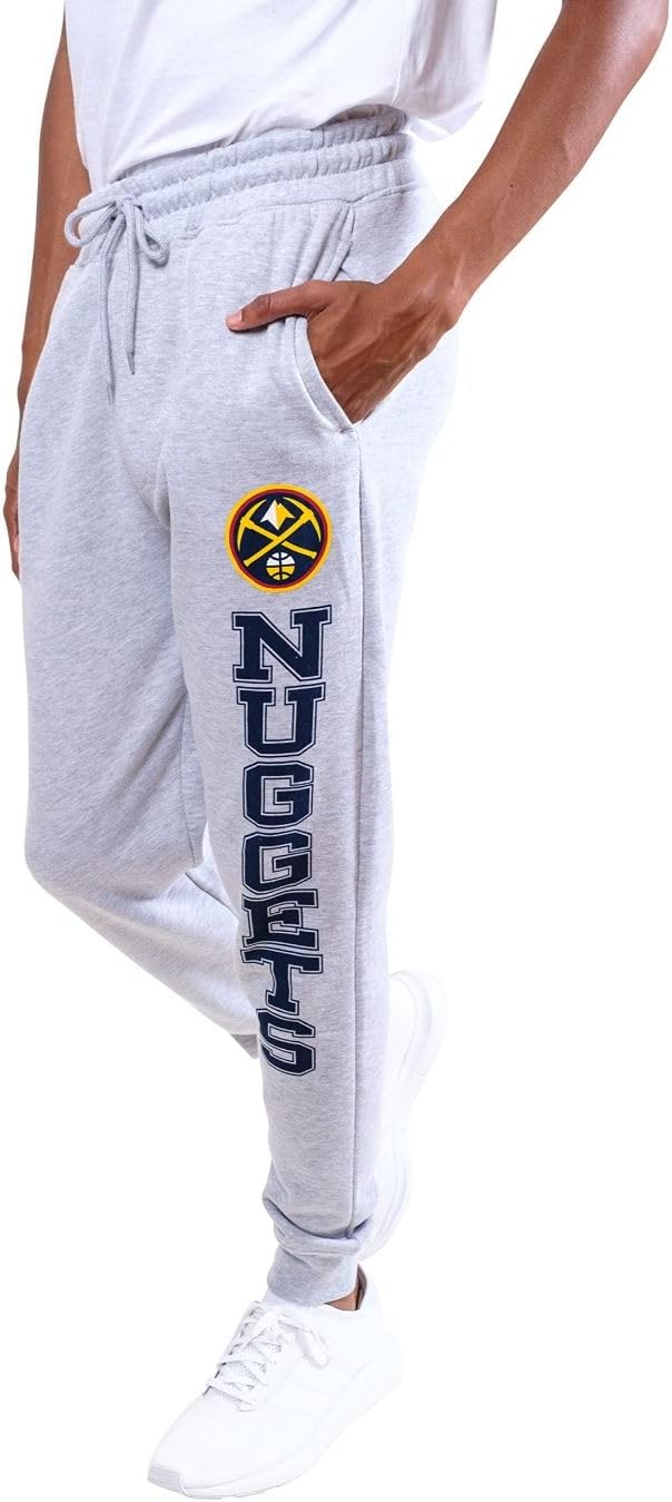 Ultra Game NBA Official Men’s Super Soft Jogger Sweatpants - Unisex, Denver Nuggets, Team Color|Denver Nuggets