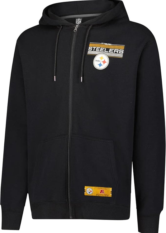 NFL Official Adults Super Soft Supreme Full Zip Hoodie Sweatshirt Jacket - Warm Polyester Blend - Unisex|Pittsburgh Steelers