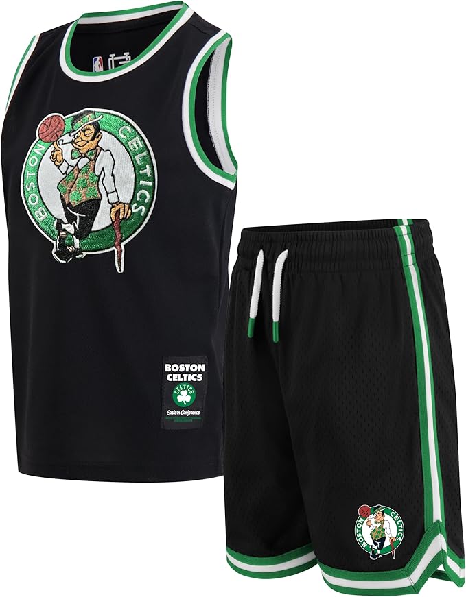 Ultra Game Youth's NBA Official Super Soft Tank Top & Shorts 2-Piece Set, Boston Celtics, Black|Boston Celtics