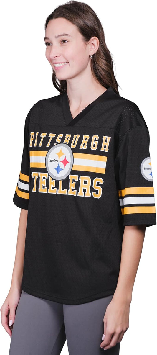 NFL Official Women's Soft Mesh Vintage Gameday Shirt|Pittsburgh Steelers