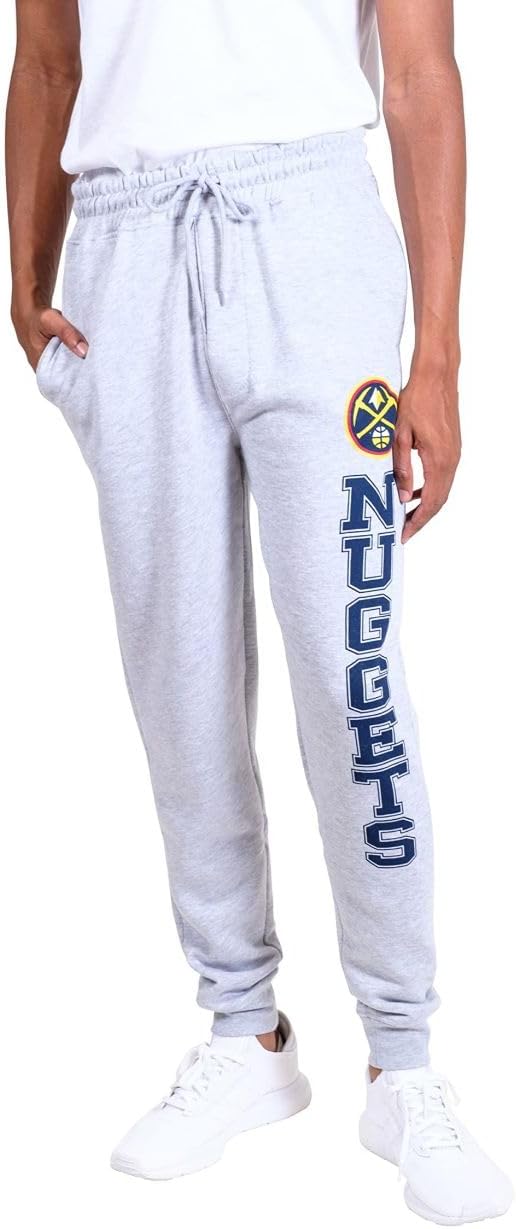 Ultra Game NBA Official Men’s Super Soft Jogger Sweatpants - Unisex, Denver Nuggets, Team Color|Denver Nuggets