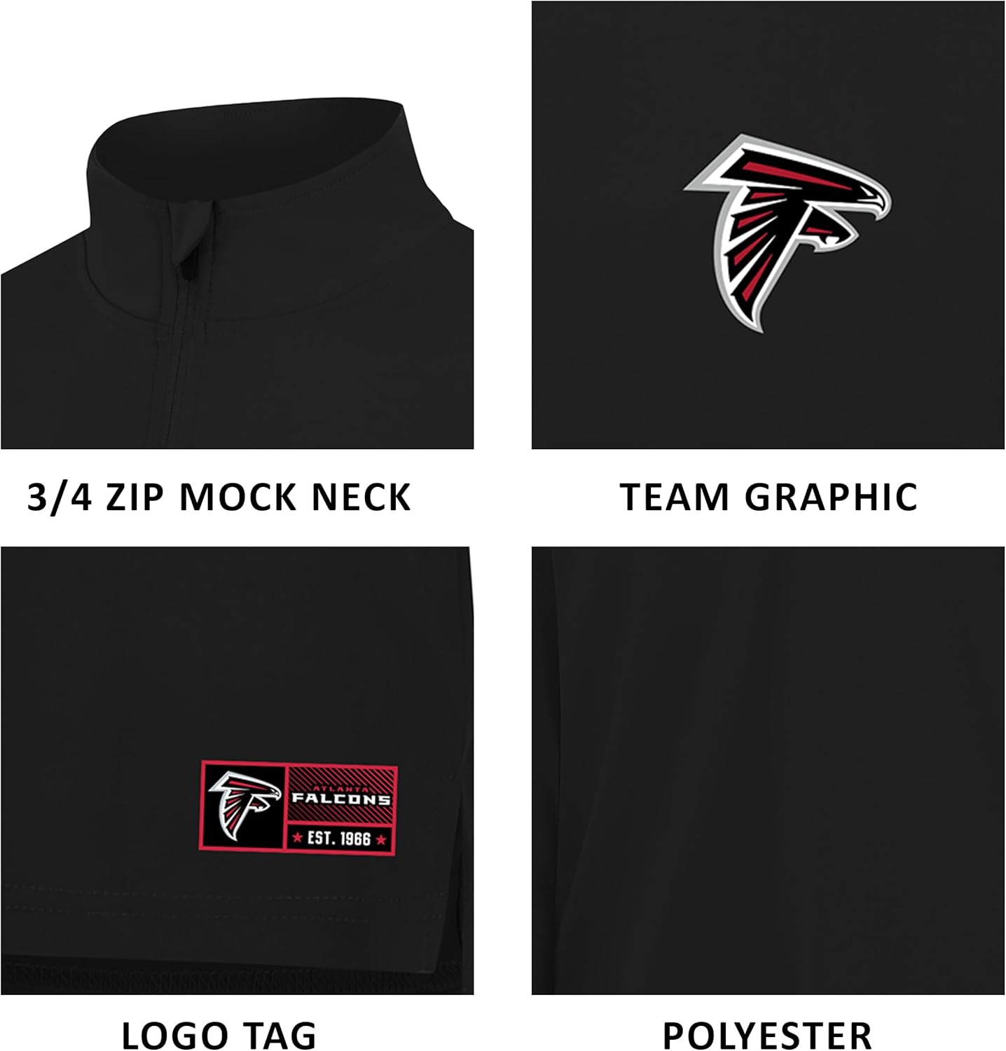 NFL Official Adults Super Soft Quarter Zip Long Sleeve T-Shirt - Unisex|Houston Texans