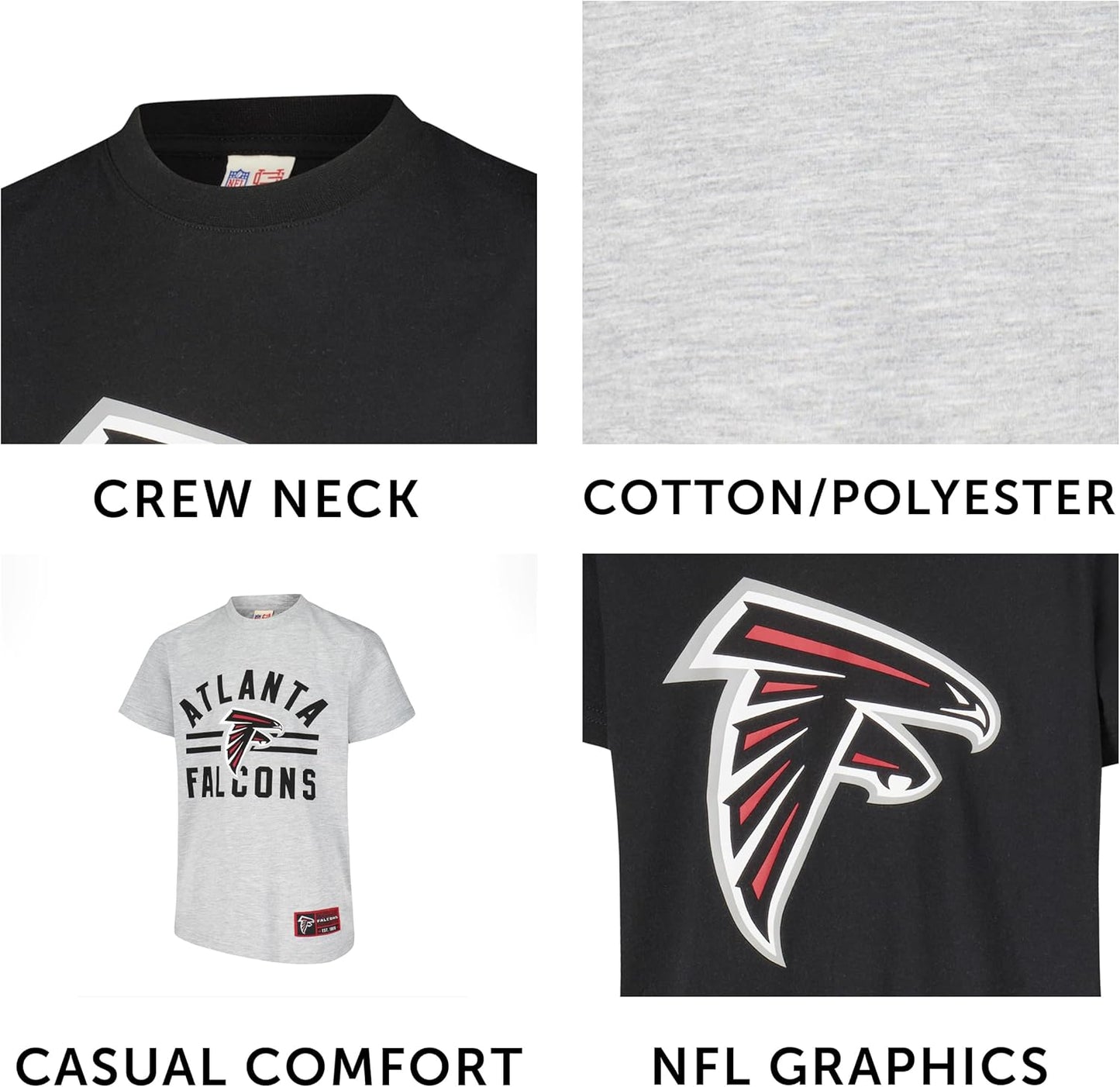 Ultra Game NFL Official Youth Super Soft 2 Pack T-Shirt Set, New England Patriots|New England Patriots