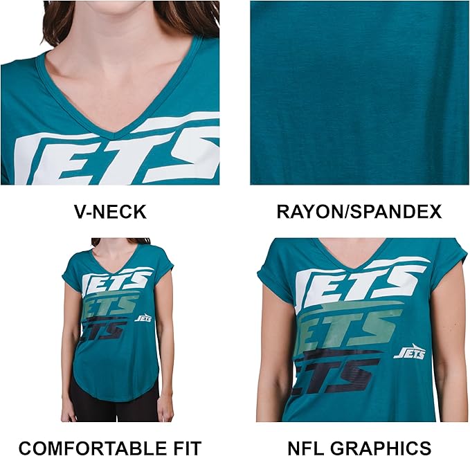 NFL Official Womens Super Soft Modal Vintage V-Neck T-Shirt|Green Bay Packers