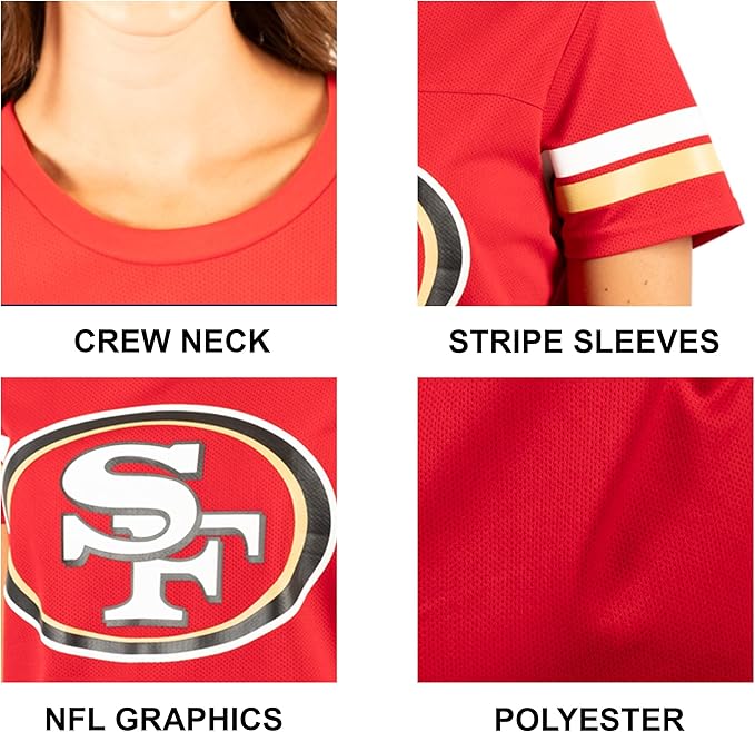 NFL Official Women's Super Soft Mesh Jersey T-Shirt|San Francisco 49ers
