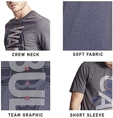 Ultra Game NBA Official Men’s Upright Logo Short Sleeve T- Shirt - Unisex, Phoenix Suns, Heather Charcoal|Phoenix Suns