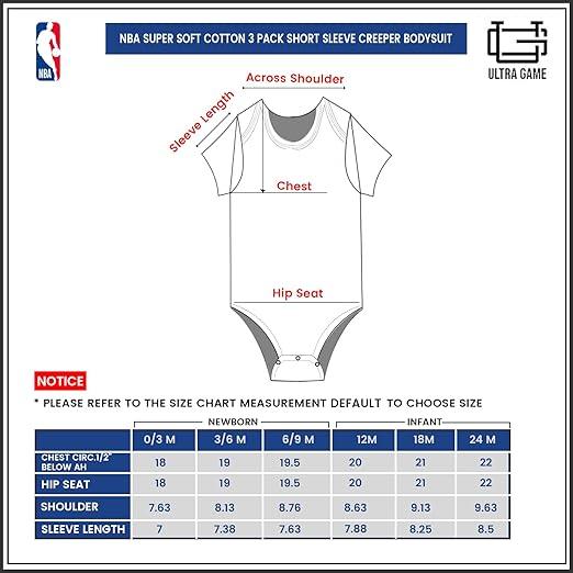 Ultra Game NBA Milwaukee Bucks Super Soft Cotton 3 Pack Baby Creeper Bodysuit|Milwaukee Bucks - UltraGameShop