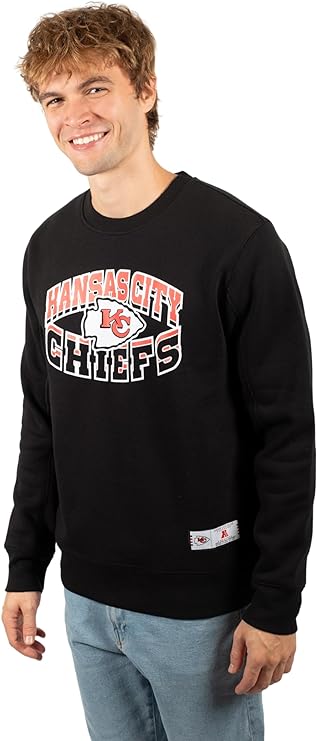 Ultra Game NFL Kansas City Chiefs Men's Super Soft Ultimate Crew Neck Sweatshirt|Kansas City Chiefs