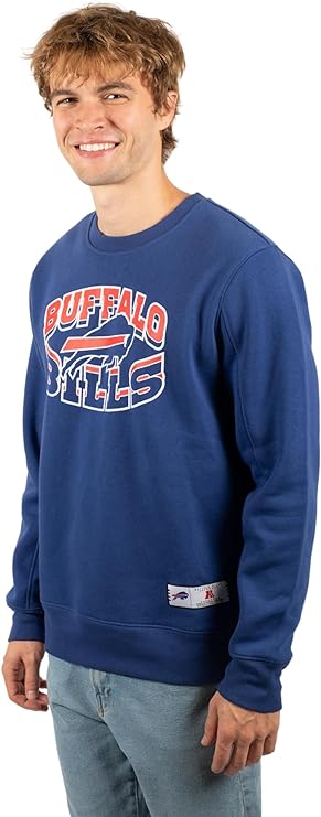 Ultra Game NFL Buffalo Bills Mens Super Soft Ultimate Crew Neck Sweatshirt|Buffalo Bills
