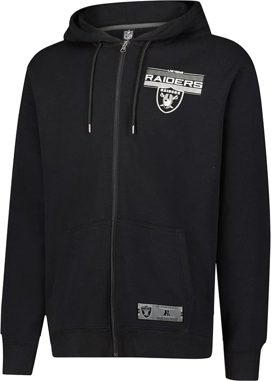 NFL Official Adults Super Soft Supreme Full Zip Hoodie Sweatshirt Jacket - Warm Polyester Blend - Unisex|Las Vegas Raiders
