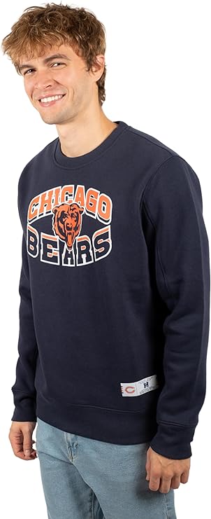Ultra Game NFL Chicago Bears Men's Super Soft Ultimate Crew Neck Sweatshirt|Chicago Bears