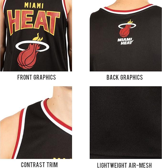 Ultra Game NBA Miami Heat Men's Sleeveless Mesh Tank Top Muscle T-Shirt|Miami Heat - UltraGameShop