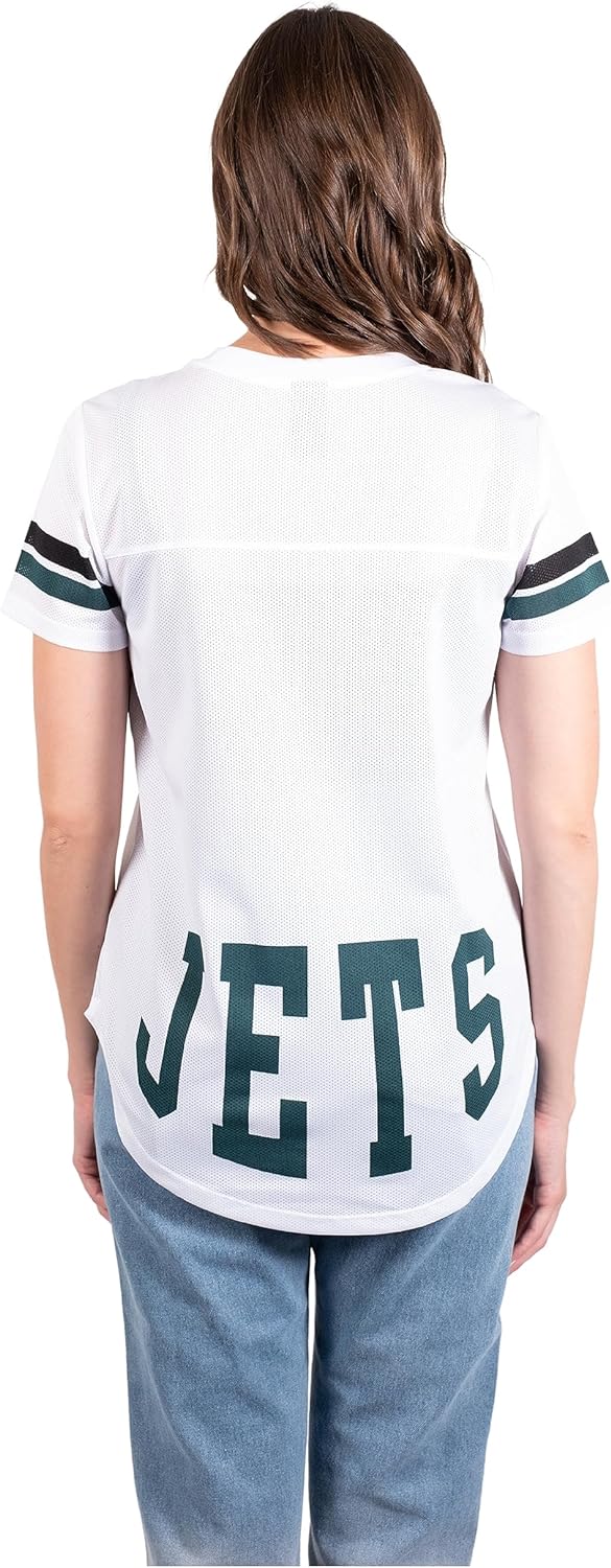 Ultra Game NFL New York Jets Womens Soft Mesh Jersey Varsity Tee Shirt|New York Jets
