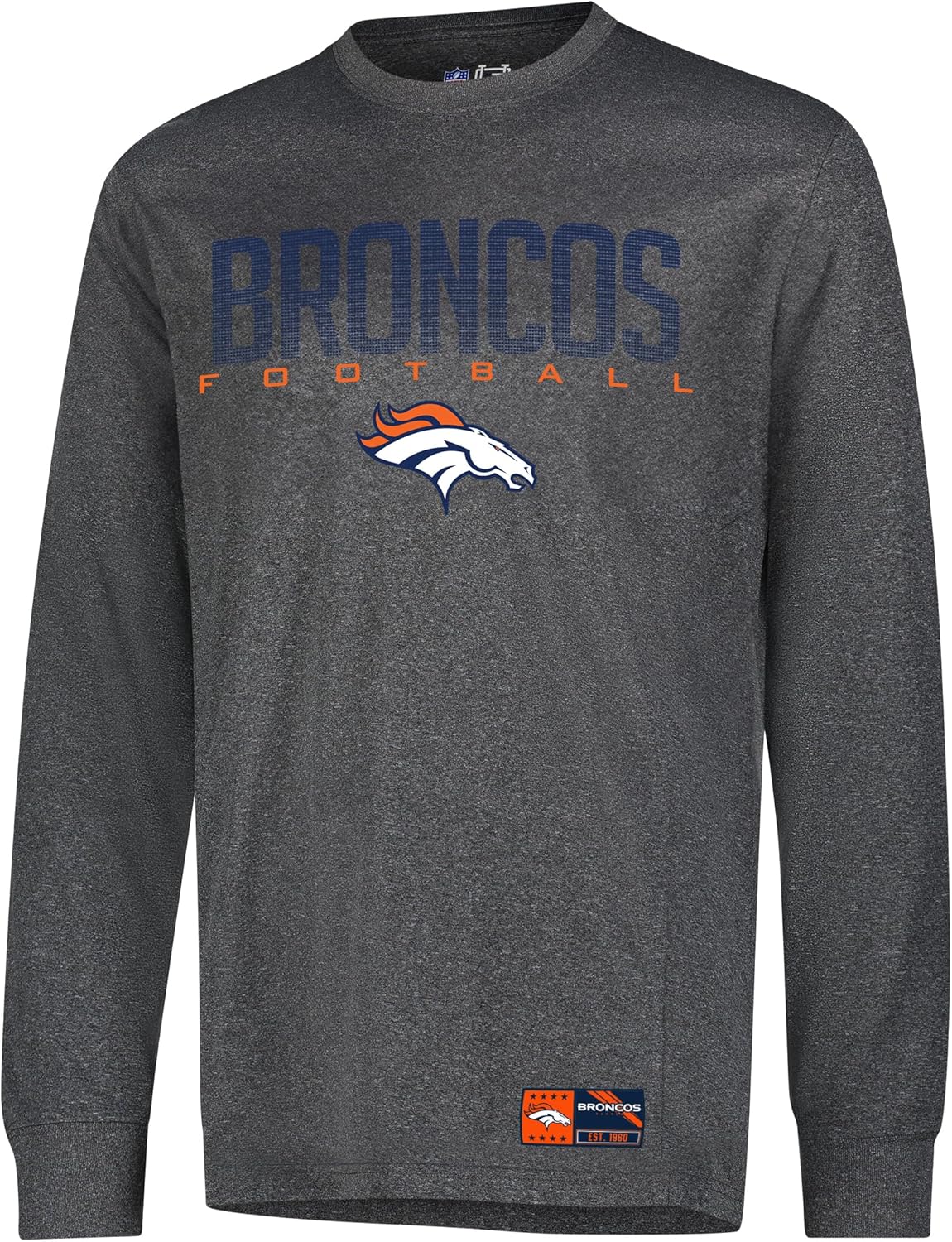 Ultra Game Men's NFL Official Super Soft Game Day Long Sleeve T-Shirt, Denver Broncos|Denver Broncos