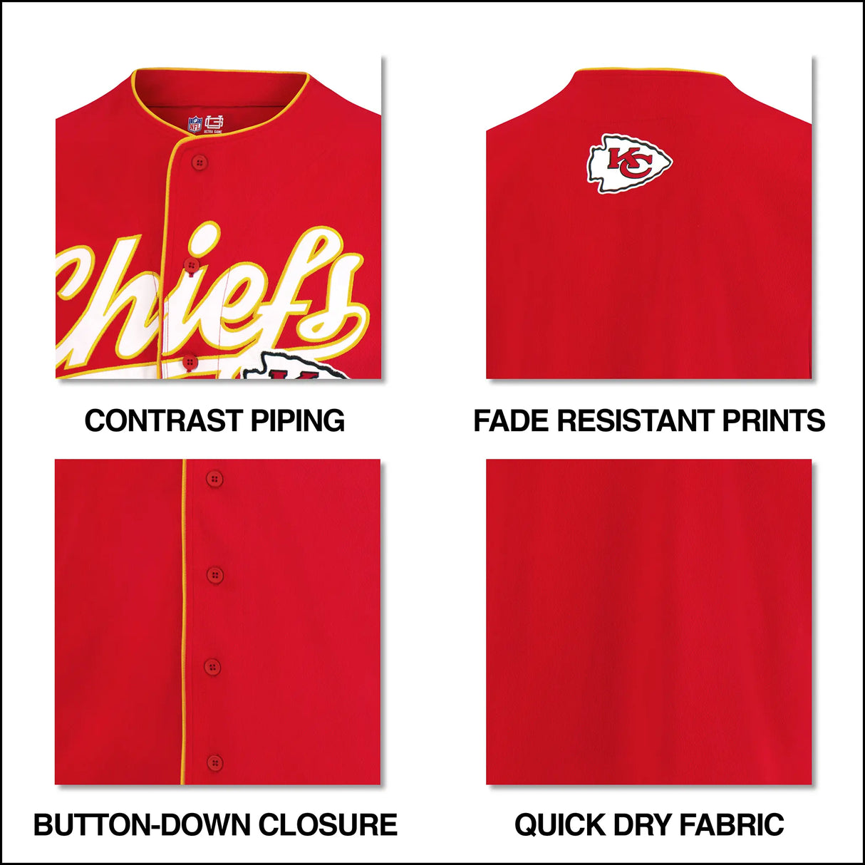 Ultra Game Adult's NFL Official Button Down Baseball Mesh Jersey Shirt | Philadelphia Eagles