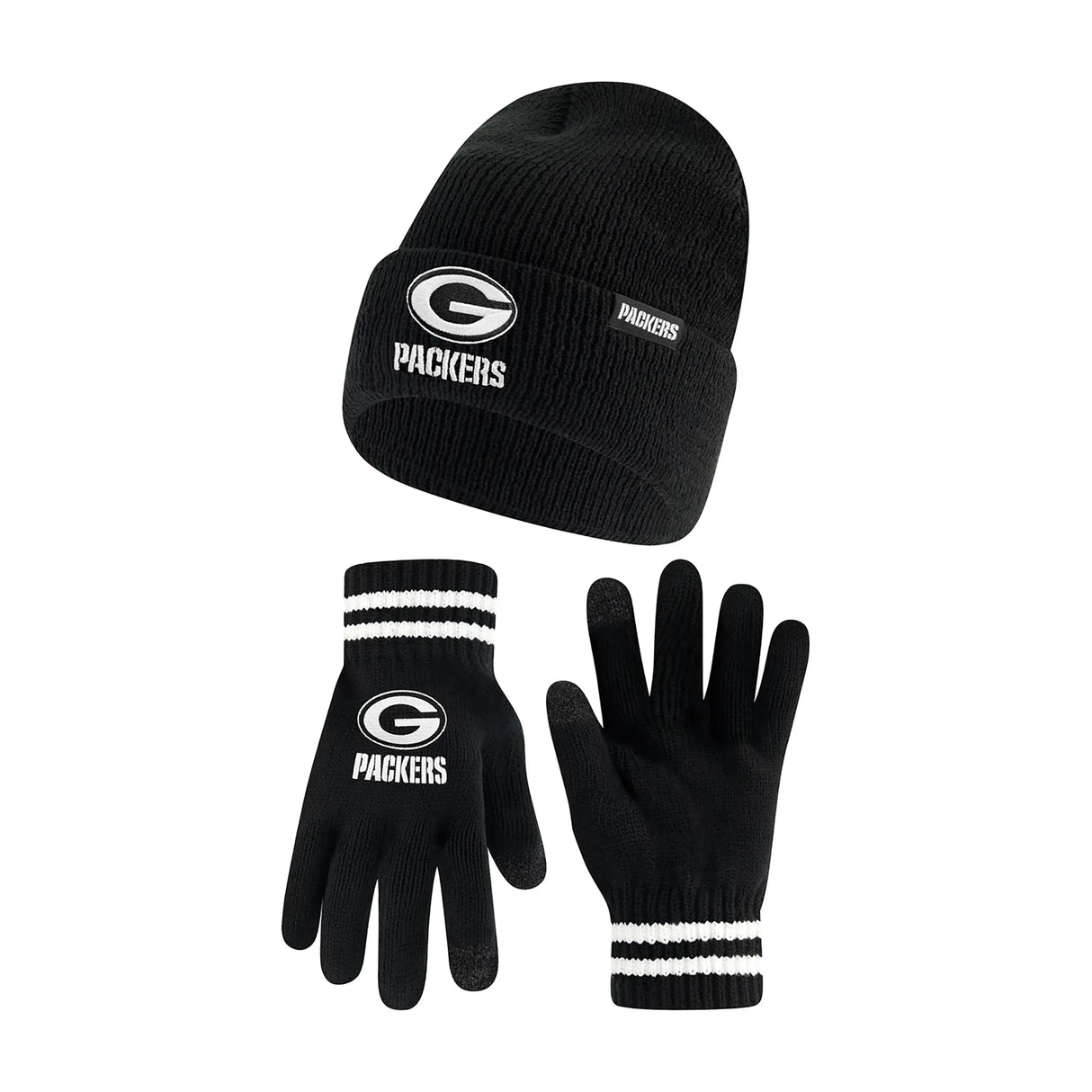 Ultra Game Adults NFL Official Super Soft Marled Winter Beanie Knit Hat With Warm Touch Screen Gloves