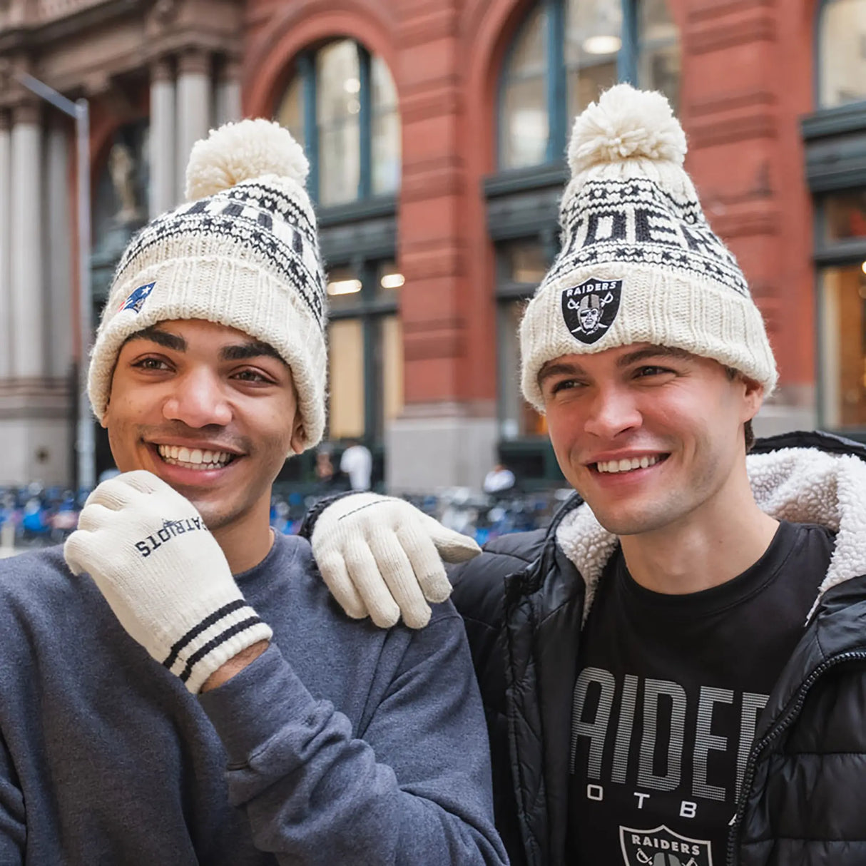 Ultra Game Adults NFL Official Super Soft Cable Knit Winter Beanie Knit Hat with Warm Touch Screen Gloves | Buffalo Bills