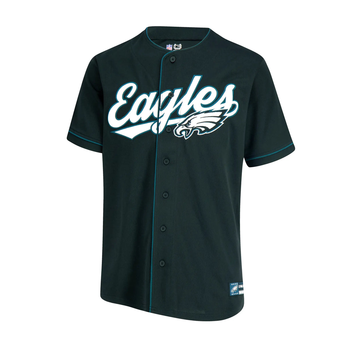 Ultra Game Adult's NFL Official Button Down Baseball Mesh Jersey Shirt | Philadelphia Eagles