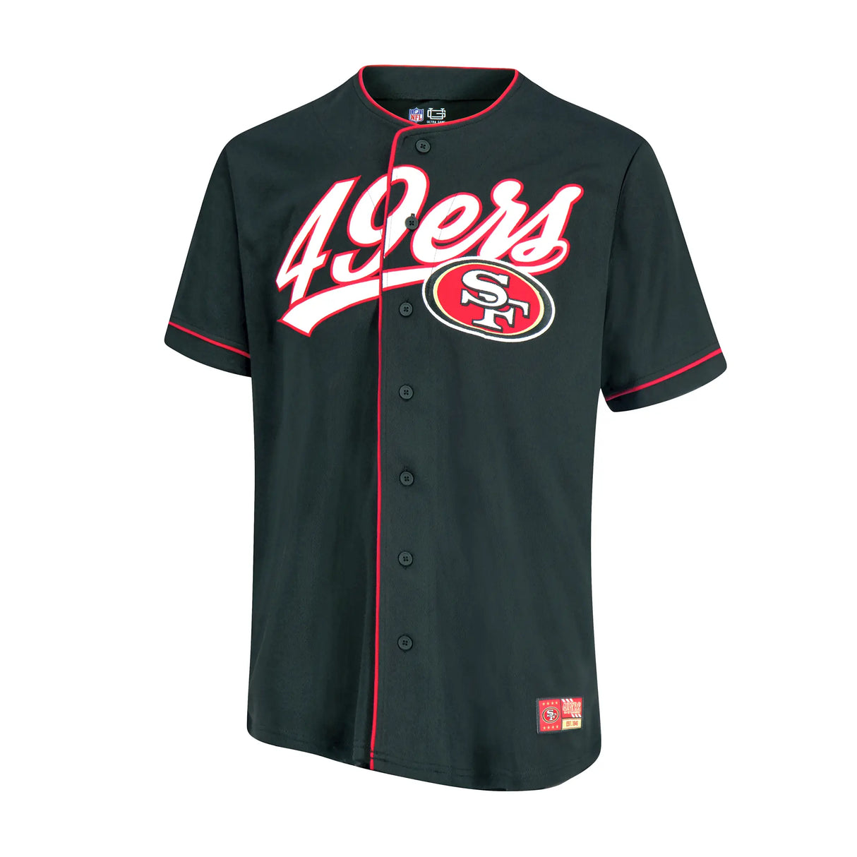 Ultra Game Adult's NFL Official Button Down Baseball Mesh Jersey Shirt | San Francisco 49ers
