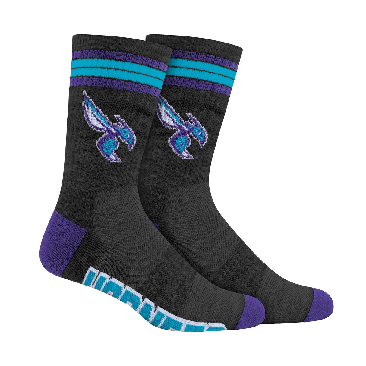 Ultra Game Boys NBA Official Athletic Cushioned Team Crew Socks - 3 Pack | Charlotte Hornets