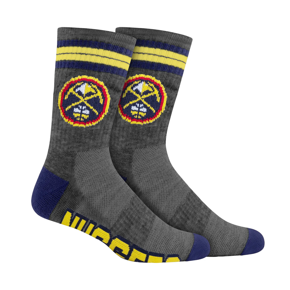 Ultra Game Boys NBA Official Athletic Cushioned Team Crew Socks - 3 Pack | Denver Nuggets
