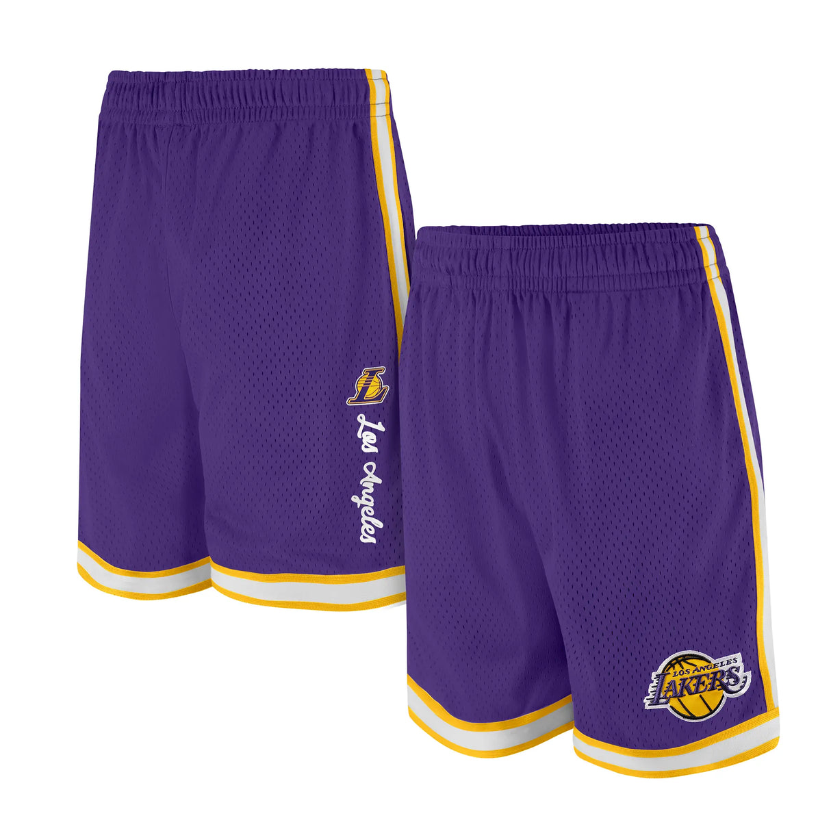 Ultra Game Boys NBA Official Soft Air Mesh Slam Basketball Shorts - Classic Fit | Los Angeles Lakers