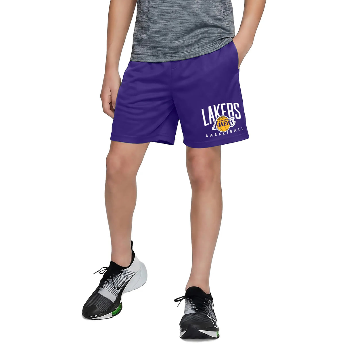 Ultra Game Boys NBA Official Soft Air Mesh Teamster Basketball Shorts - Classic Fit | Los Angeles Lakers