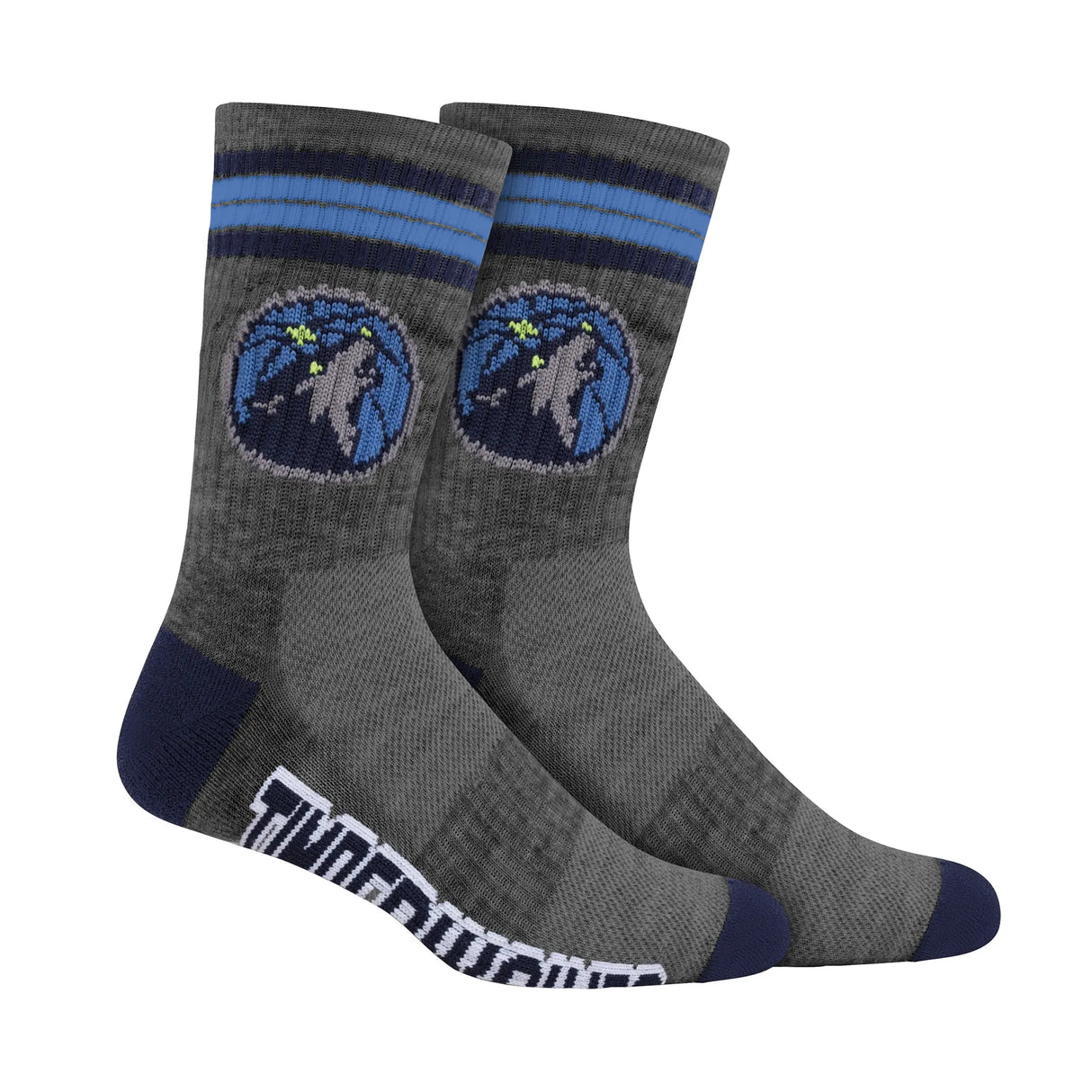 Ultra Game Boys NBA Official Athletic Cushioned Team Crew Socks - 3 Pack | Minnesota Timberwolves