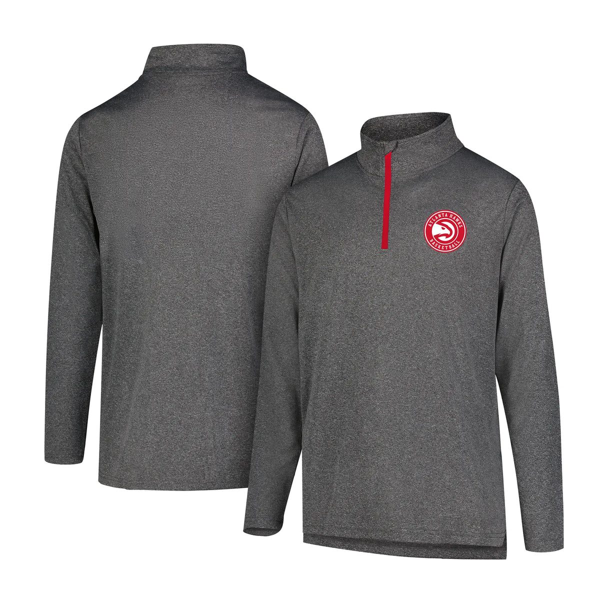 Ultra Game Men's NBA Official Super Soft Quarter Zip Long Sleeve T-Shirt | Atlanta Hawks