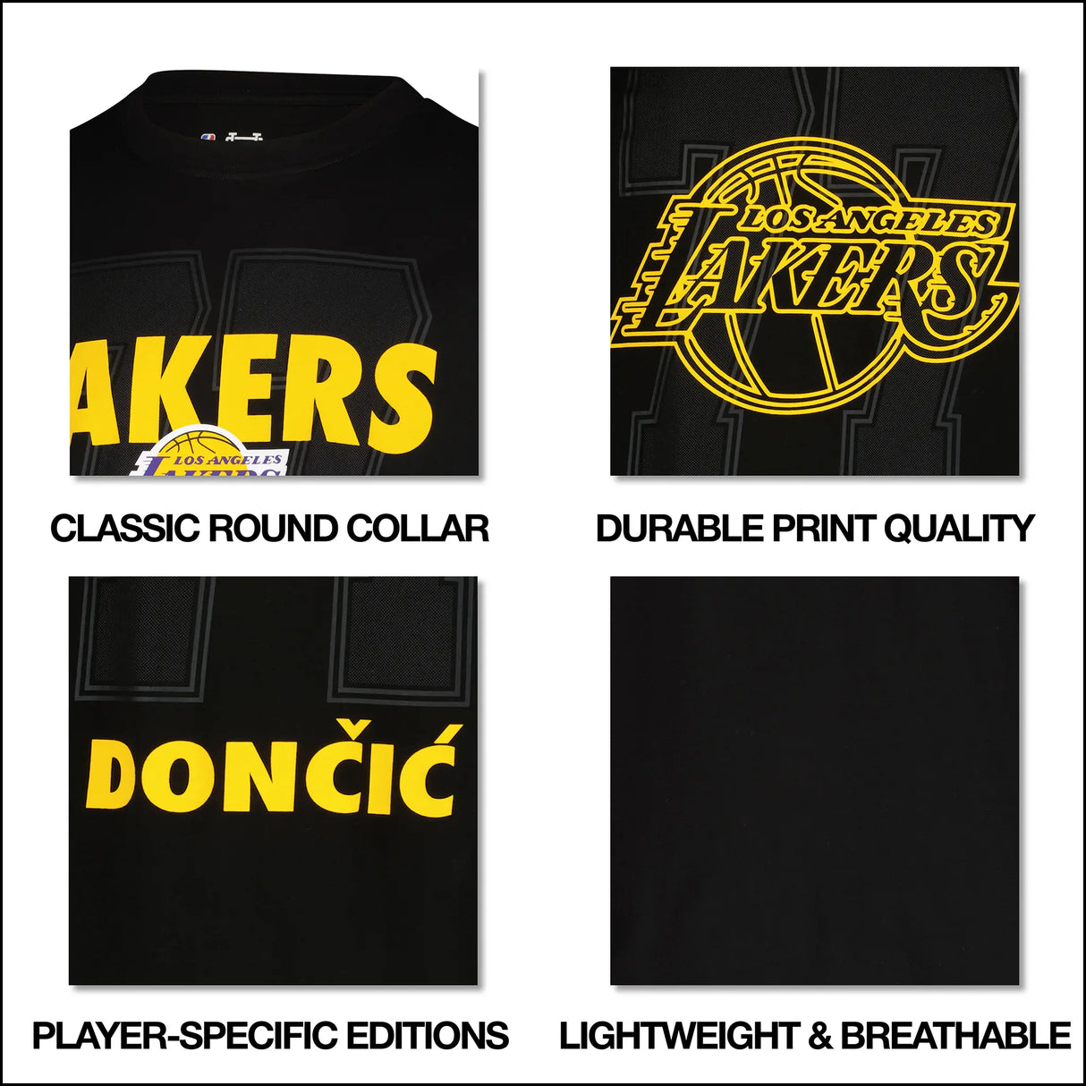 Ultra Game Men's NBA Official Super Soft Fly High Players T-Shirt | Los Angeles Lakers - Luka Dončić
