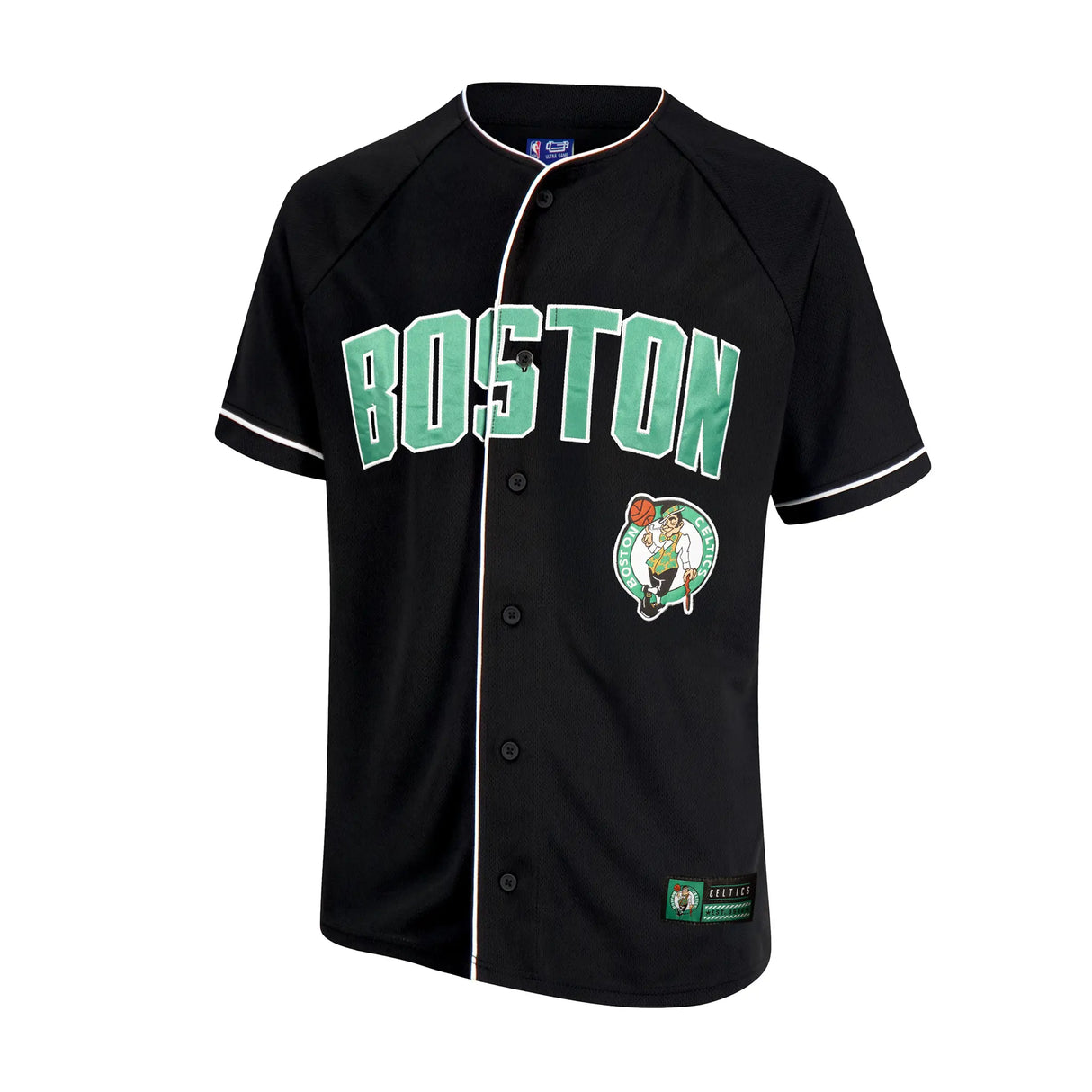 Ultra Game Men’s NBA Official Super Soft Button Down Jersey Baseball Shirt | Boston Celtics