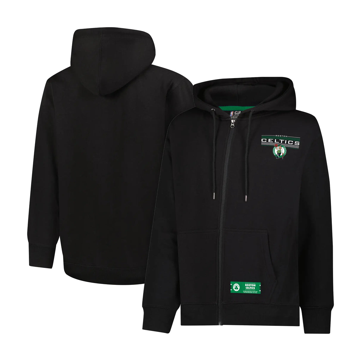 Ultra Game Men's NBA Official Super Soft Driver Full Zip Hoodie Jacket Sweatshirt | Boston Celtics