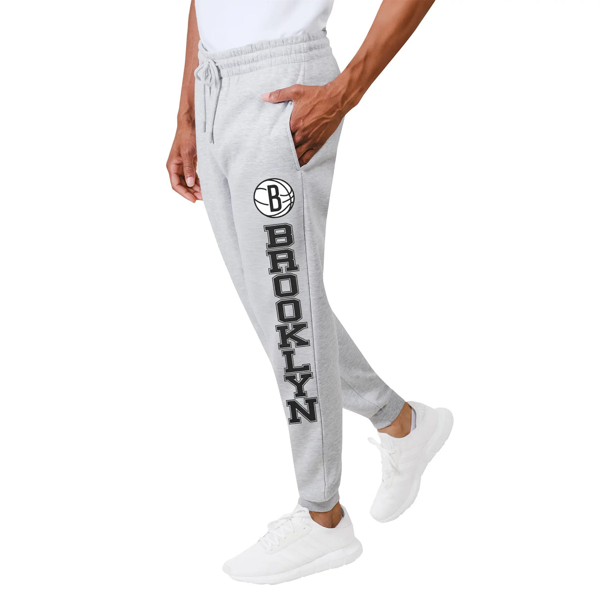 Ultra Game Men's NBA Official Super Soft Team Jogger Sweatpants | Brooklyn Nets