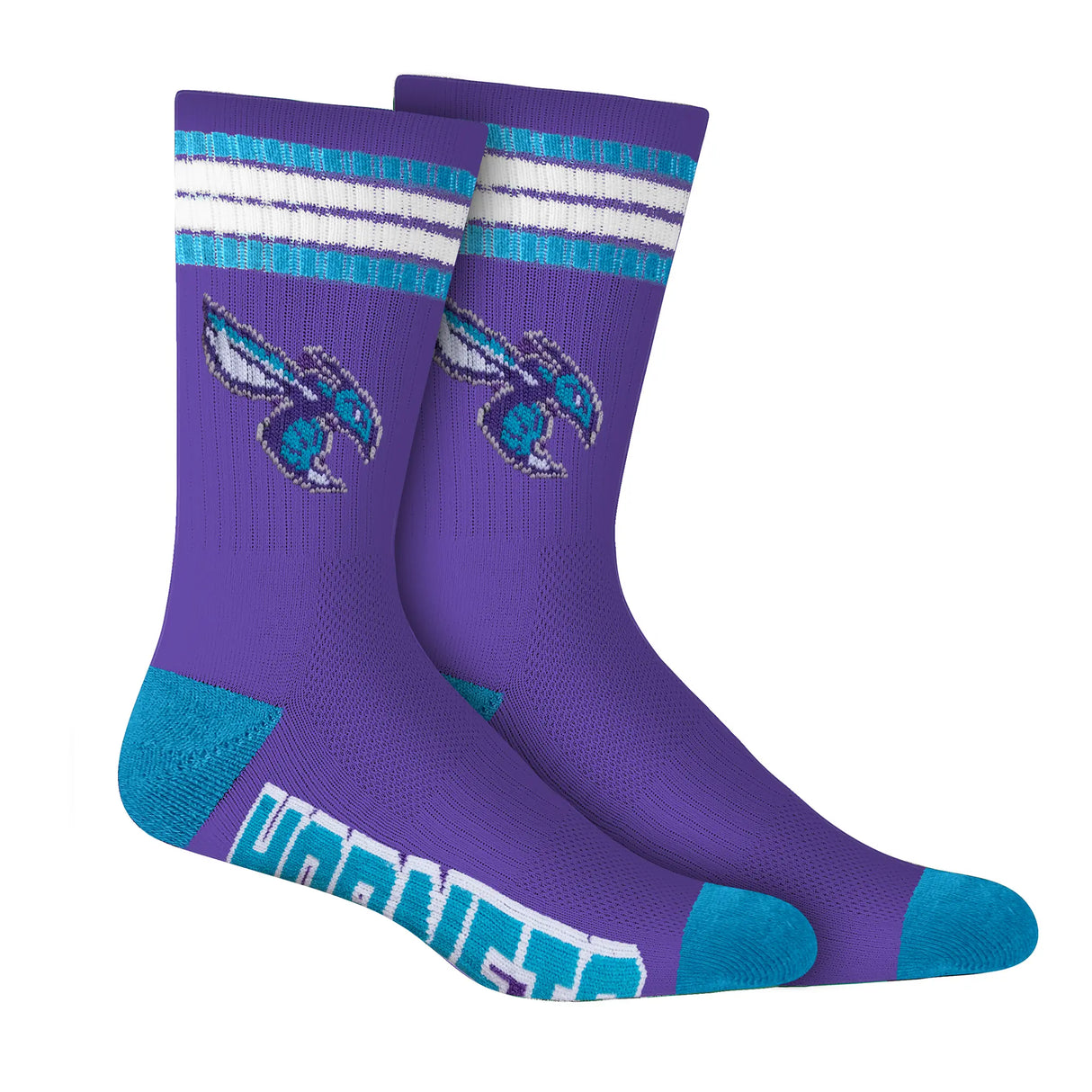 Ultra Game Men's NBA Official Athletic Cushioned Secure Fit Team Crew Socks - 3 Pack | Charlotte Hornets