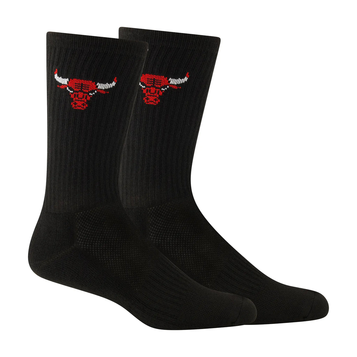 Ultra Game Men's NBA Official Athletic Cushioned Core Logo Team Crew Socks - 3 Pack | Chicago Bulls