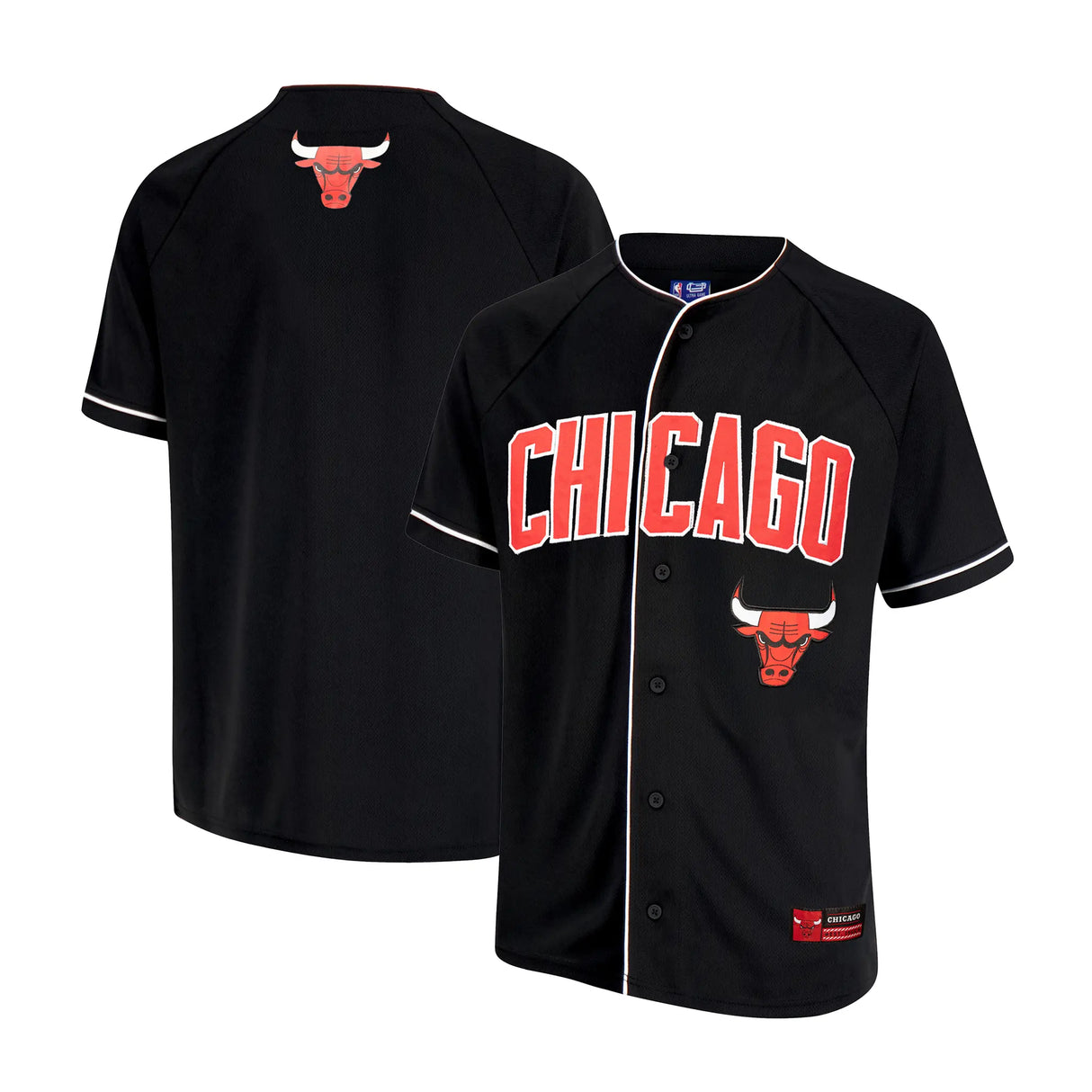 Ultra Game Men’s NBA Official Super Soft Button Down Jersey Baseball Shirt | Chicago Bulls