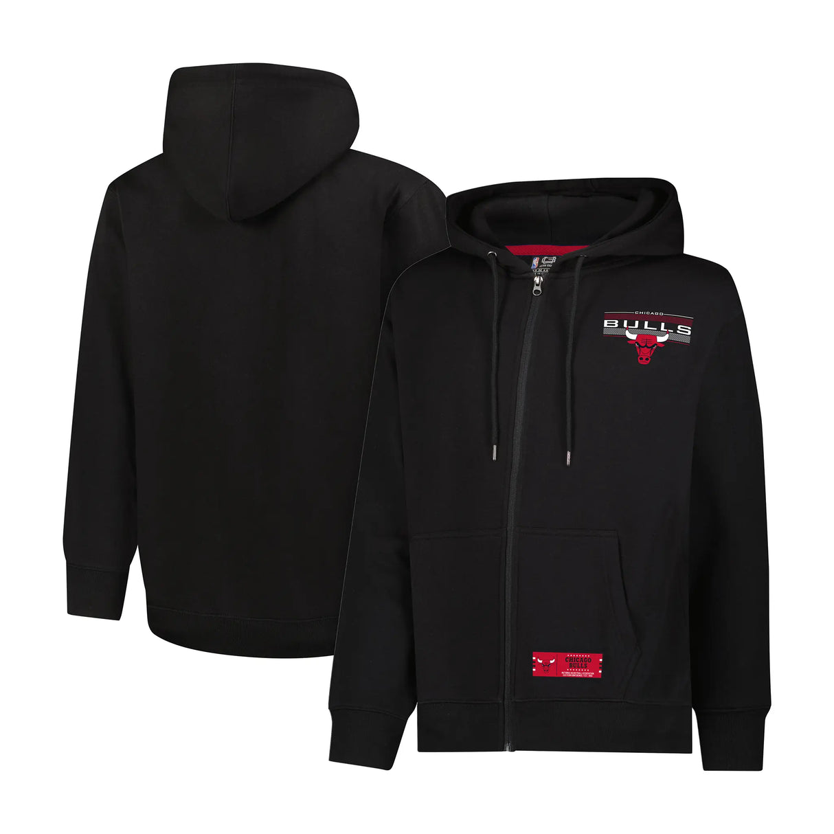Ultra Game Men's NBA Official Super Soft Driver Full Zip Hoodie Jacket Sweatshirt | Chicago Bulls