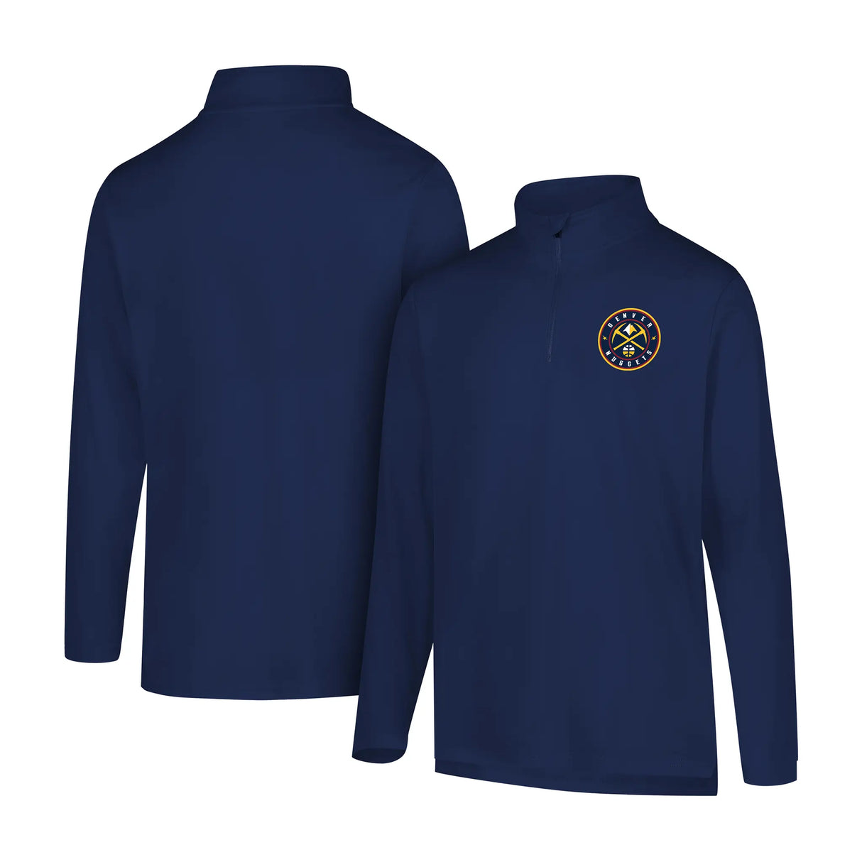 Ultra Game Men's NBA Official Super Soft Quarter Zip Long Sleeve T-Shirt | Denver Nuggets