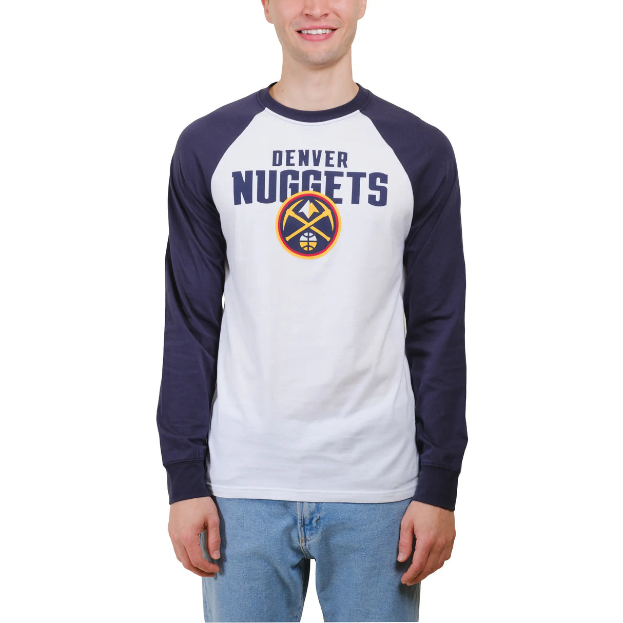 Ultra Game Men’s NBA Official Super Soft Raglan Baseball T-Shirt | Denver Nuggets