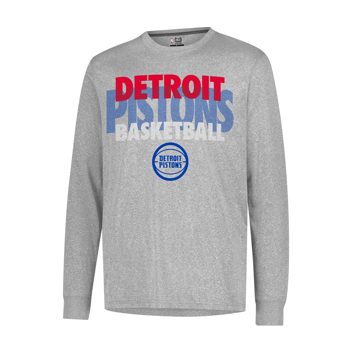 Ultra Game Men’s NBA Official Super Soft Supreme Long Sleeve T-Shirt | Detroit Pistons
