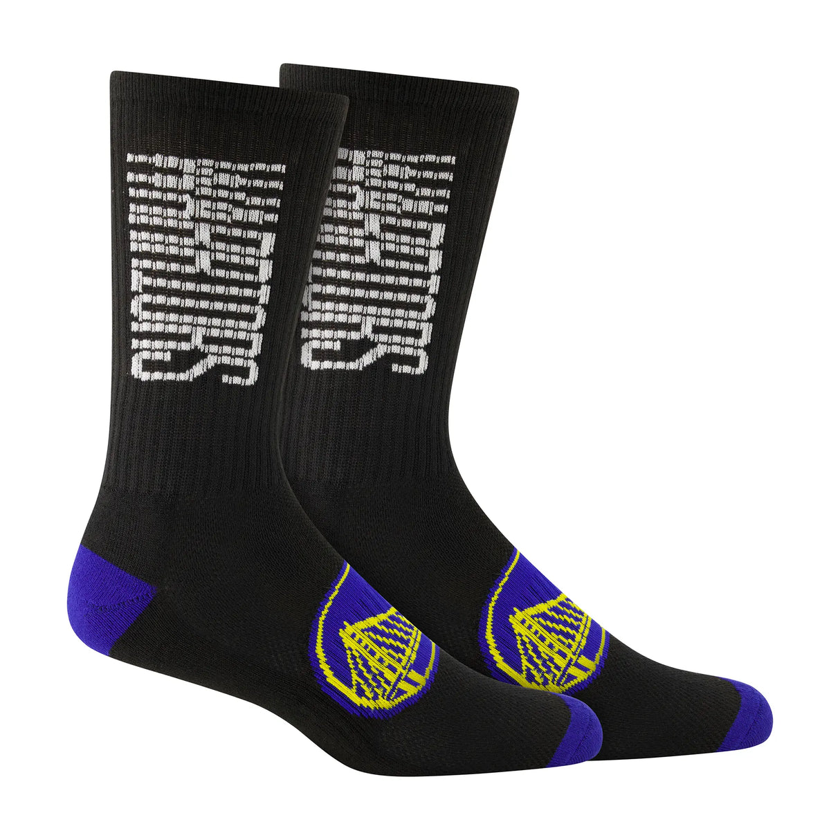 Ultra Game Men's NBA Official Athletic Cushioned Vertical Attack Team Crew Socks - 3 Pack | Golden State Warriors