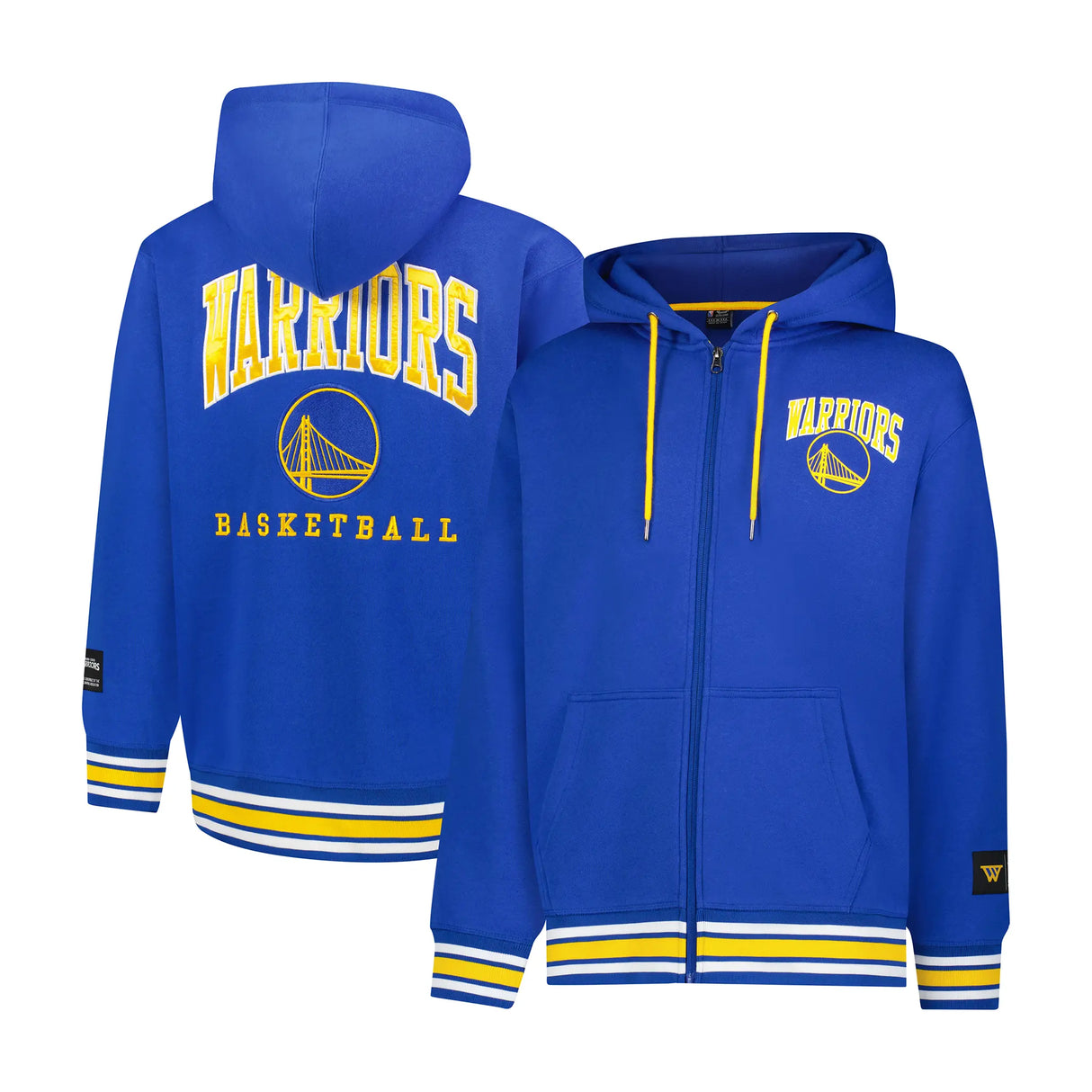 Ultra Game Men's NBA Official MVP Premium Quality Full Zip Hoodie Jacket | Golden State Warriors