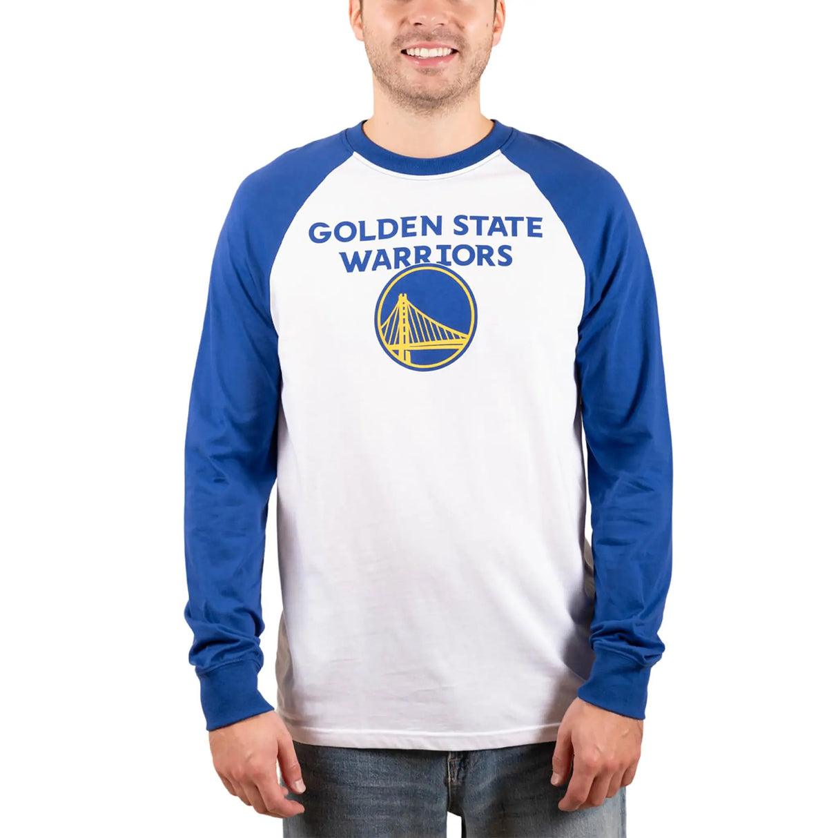 Ultra Game Men’s NBA Official Super Soft Raglan Baseball T-Shirt | Golden State Warriors