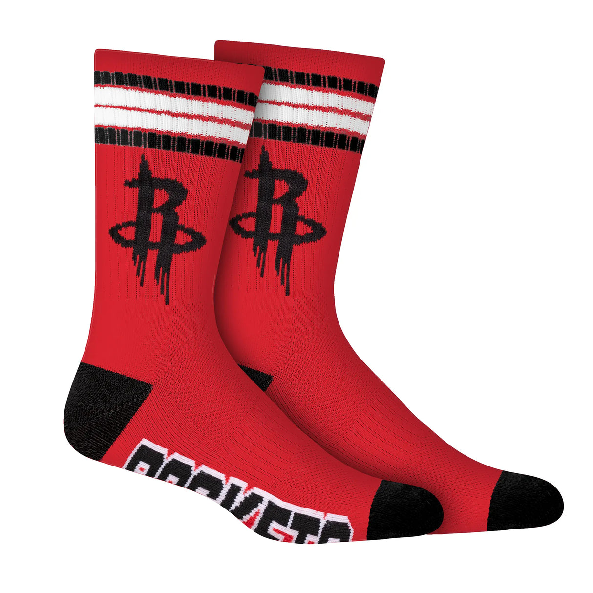 Ultra Game Men's NBA Official Athletic Cushioned Secure Fit Team Crew Socks - 3 Pack | Houston Rockets